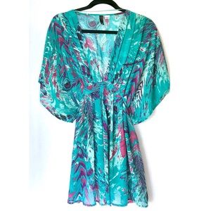 Teal and Purple Sheer Blouse
